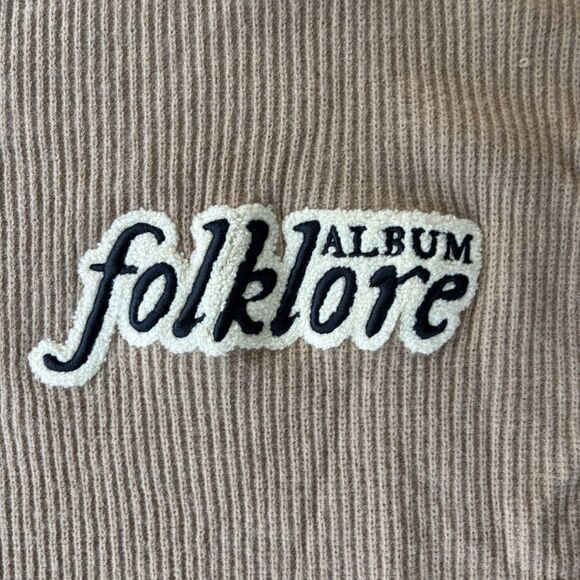 Folklore Album Chenille Patch Crewneck Sweater Taylor Swift Official Merch - Picture 2 of 8
